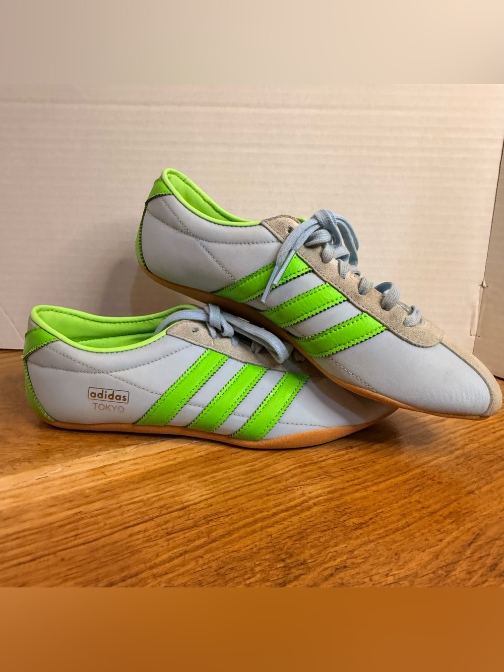 adidas Tokyo Women's Light Gray and Neon Green Sneakers